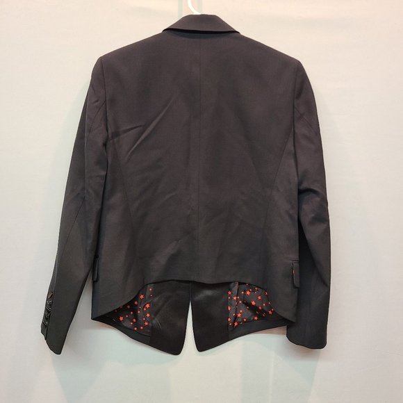 Equipment Kate Moss Wynn Satin Silk Wool Blazer Jacket Womens 10 - Picture 4 of 8